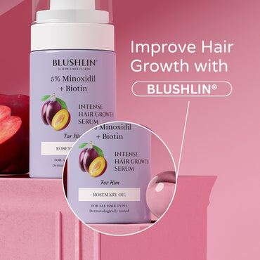 Blushlin 5% Minoxidil - Hair Growth Serum for Men | With Rosemary Oil