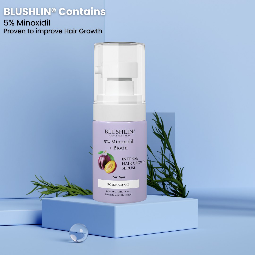 Blushlin 5% Minoxidil - Hair Growth Serum for Men | With Rosemary Oil