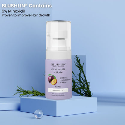 Blushlin 5% Minoxidil - Hair Growth Serum for Men | With Rosemary Oil