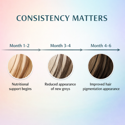 Anti-Grey Hair Supplement | Supports Natural Hair Pigmentation & Hair Color | With Copper, Catalase & L-Tyrosine | For Men & Women (60 Capsules)