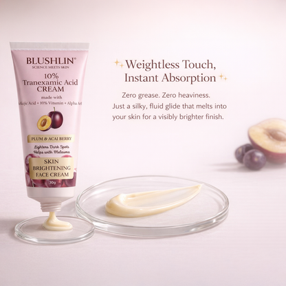 Blushlin Advanced De-Tan, Brightening & Pigmentation Repair Duo | Tranexamic Acid Serum + Brightening Cream | Fades Dark Spots & Restores Radiance