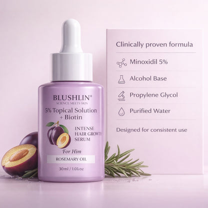 Blushlin 5% Minoxidil - Hair Growth Serum for Men | With Rosemary Oil