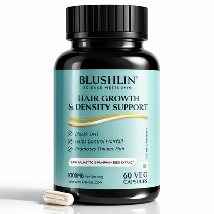 Blushlin Hair Growth Supplement | Advanced Hair Nutrition for Stronger, Thicker Hair | Supports Hair Follicle Health | For Men & Women (60 Capsules)