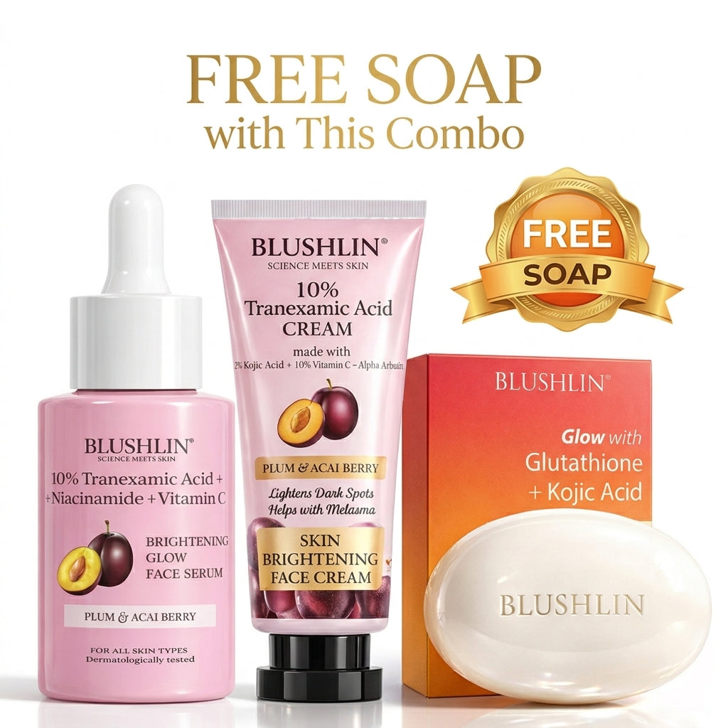 Blushlin Advanced De-Tan, Brightening & Pigmentation Repair Duo | Tranexamic Acid Serum + Brightening Cream | Fades Dark Spots & Restores Radiance