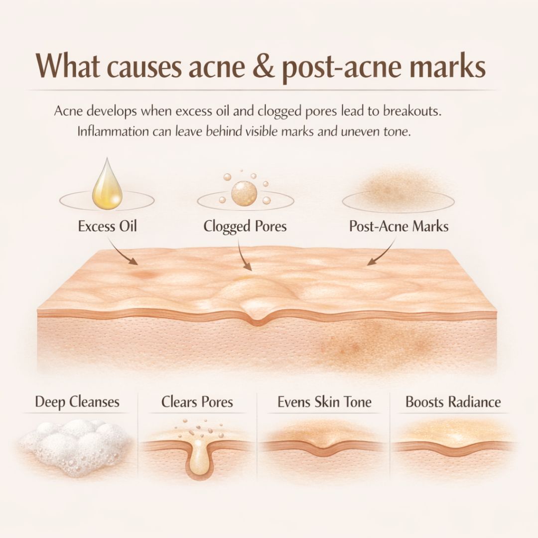 ACNE CONTROL STACK | Breakout, Oil Control & Post-Acne Mark Support | 30-Day Targeted Routine