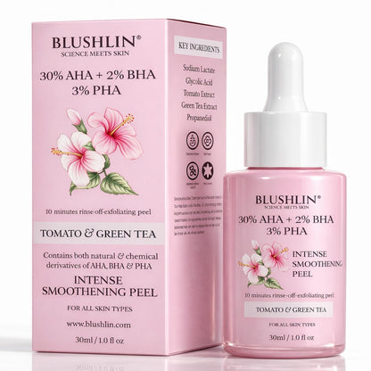 30% AHA Exfoliating Peel | 10-Minute Facial Glow | Glycolic + Lactic + Salicylic Acid + Fruit Acids | 30 ml
