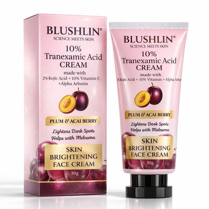 10% Tranexamic Acid Cream helps Pigmentation, Even Skin Tone, Reduce Dark Spots, Blemishes and Scars - 10gm |