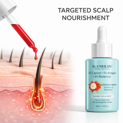 Blushlin Hair Growth Combo | 30ml Serum + 60 Capsules | Redensyl & Biotin