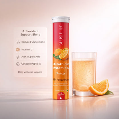Glutathione Effervescent Tablets With Vitamin C  For Skin Brightening | Sugar-Free |