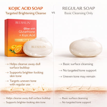 Kojic Acid Soap For Skin Whitening | Glutathione + Vitamin C | Pack of 2 |