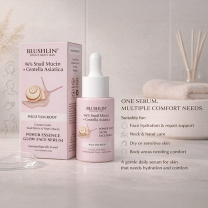 Snail Mucin 96% Power Essence Serum for Glass Skin Hydration & Repair | With Ceramides & Panthenol