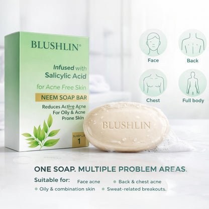 2% Salicylic Acid Soap for Oily, Acne-Prone Skin, Breakouts & Pore Cleansing - Pack of 2