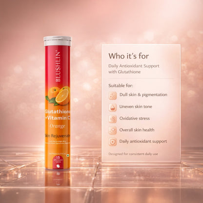 Glutathione Effervescent Tablets With Vitamin C  For Skin Brightening | Sugar-Free |