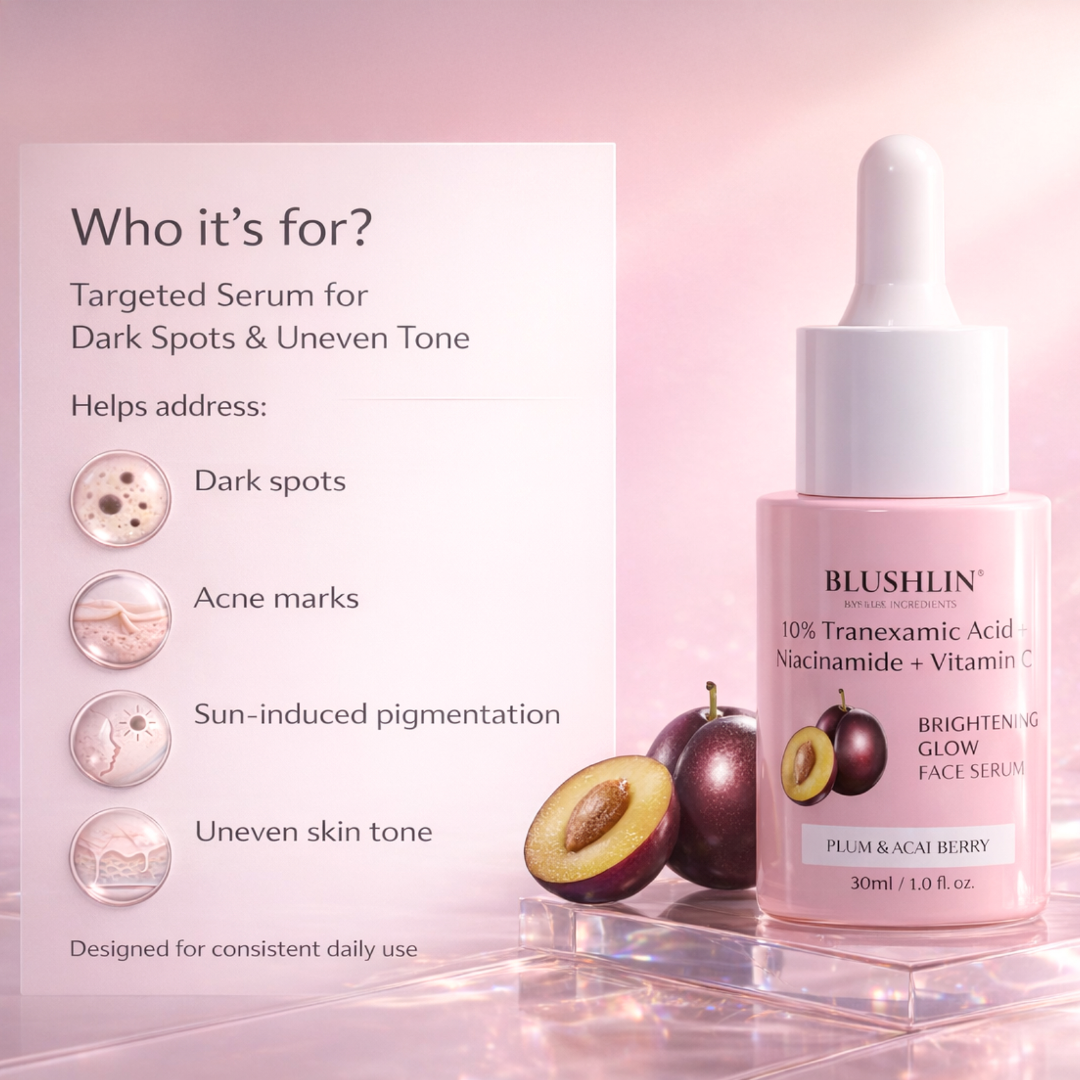 Blushlin Advanced De-Tan, Brightening & Pigmentation Repair Duo | Tranexamic Acid Serum + Brightening Cream | Fades Dark Spots & Restores Radiance